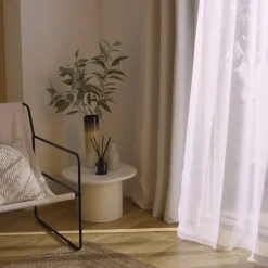 Voilage tamisant à œillets effet tissé Kymbe vert clair L.260 x l.140cm GoodHome