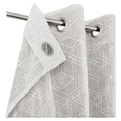 Voilage tamisant à œillets imprimé géométrique Kiya beige lin L.260 x l.140cm GoodHome