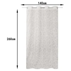 Voilage tamisant à œillets imprimé géométrique Kiya beige lin L.260 x l.140cm GoodHome