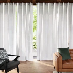 Voilage tamisant à œillets effet lin Yena blanc L.260 x l.300cm GoodHome