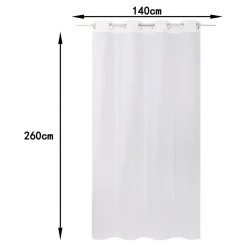 Voilage tamisant à œillets effet lin rayé Huka blanc L.260 x l.140cm GoodHome
