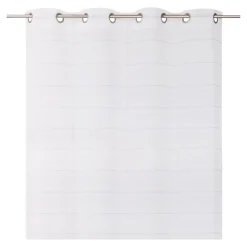 Voilage tamisant à œillets effet lin rayé Rizal beige L.260 x l.140cm GoodHome