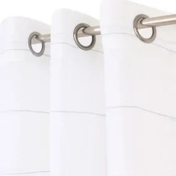 Voilage tamisant à œillets effet lin rayé Rizal beige L.260 x l.140cm GoodHome
