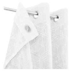 Voilage tamisant à œillets imprimé géométrique Kiya blanc L.260 x l.140cm GoodHome