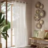 Voilage tamisant à œillets effet filet Selesa blanc cassé L.260 x l.140cm GoodHome