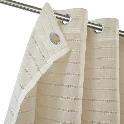 Voilage tamisant à œillets effet tissé rayé Udupi beige lin L.260 x l.140cm GoodHome