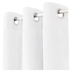 Voilage tamisant à œillets effet lin Yena blanc L.300 x l.140cm GoodHome