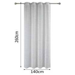 Voilage tamisant à œillets effet tissé rayé Udupi blanc L.260 x l.140cm GoodHome