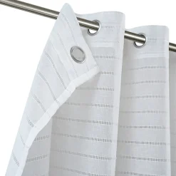 Voilage tamisant à œillets effet tissé rayé Udupi blanc L.260 x l.140cm GoodHome