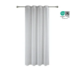 Voilage tamisant à œillets effet tissé rayé Udupi blanc L.260 x l.140cm GoodHome