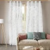 Voilage tamisant à œillets fleuri Bolani blanc L.260 x l.140cm GoodHome