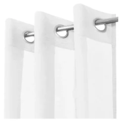 Voilage tamisant à œillets effet lin Tongi blanc L.260 x l.140cm GoodHome