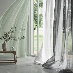 Voilage tamisant à œillets effet lin Tongi blanc L.260 x l.140cm GoodHome