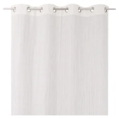 Voilage tamisant à œillets effet jacquard Diaz gris clair L.260 x l.140cm GoodHome