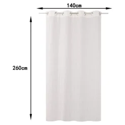 Voilage tamisant à œillets effet jacquard Diaz gris clair L.260 x l.140cm GoodHome