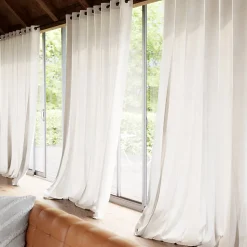 Voilage tamisant à œillets effet lin Howley beige lin L.260 x l.300cm GoodHome
