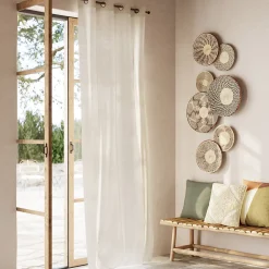 Voilage tamisant à œillets effet lin Howley beige naturel L.260 x l.140cm GoodHome