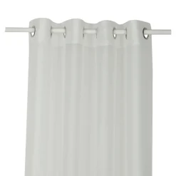 Voilage tamisant à œillets effet maille Loni blanc satin L.260 x l.140cm GoodHome