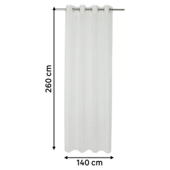 Voilage tamisant à œillets effet maille Loni blanc satin L.260 x l.140cm GoodHome