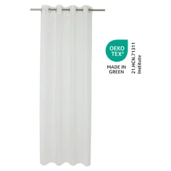 Voilage tamisant à œillets effet maille Loni blanc satin L.260 x l.140cm GoodHome