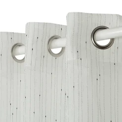 Voilage tamisant à œillets motifs pois Bundi blanc cassé L.260 x l.140cm GoodHome