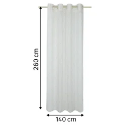 Voilage tamisant à œillets motifs pois Bundi blanc cassé L.260 x l.140cm GoodHome