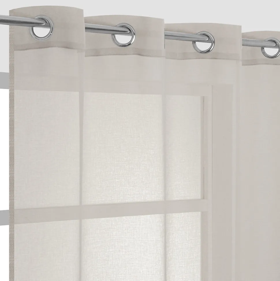 Voilage tamisant à oeillets beige foncé H.240 x l.140cm JBY Creation