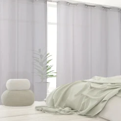 Voilage tamisant à oeillets effet tissé Kymbe beige L.260 x l.140cm GoodHome