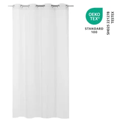 Voilage tamisant à oeillets effet tissé Kymbe blanc L.260 x l.140cm GoodHome