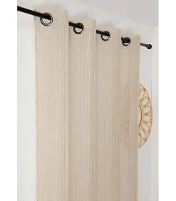 Voilage tamisant lin mélangé - 140x280cm - Taupe
