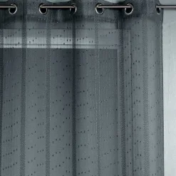 Voilage tissé et fileté (300x240 cm - Gris anthracite)
