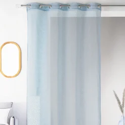 Voilage uni en maille filet (140x260 cm - Bleu azur)