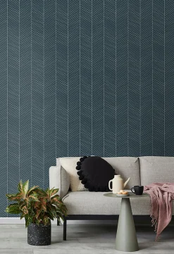 Walls4You papier peint chevron bleu - 53 cm x 10.05 m - 935324