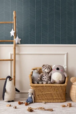 Walls4You papier peint chevron bleu - 53 cm x 10.05 m - 935324