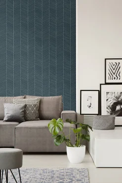 Walls4You papier peint chevron bleu - 53 cm x 10.05 m - 935324