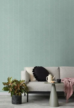 Walls4You papier peint chevron vert menthe - 53 cm x 10.05 m - 935323