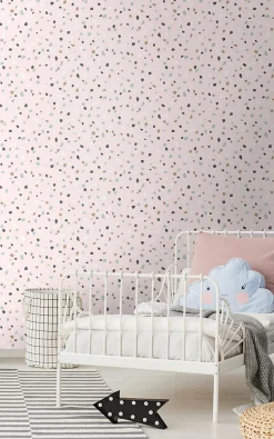 Walls4You papier peint imitation terrazzo rose - 53 cm x 10.05 m - 935314