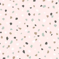 Walls4You papier peint imitation terrazzo rose - 53 cm x 10.05 m - 935314