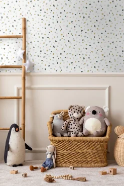 Walls4You papier peint imitation terrazzo multicolore sur blanc - 53 cm x 10.05 m - 935313