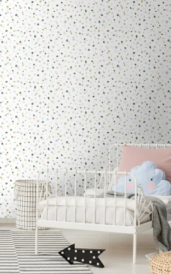 Walls4You papier peint imitation terrazzo multicolore sur blanc - 53 cm x 10.05 m - 935313