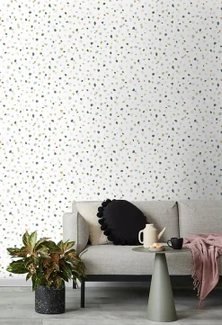 Walls4You papier peint imitation terrazzo multicolore sur blanc - 53 cm x 10.05 m - 935313