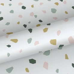 Walls4You papier peint imitation terrazzo multicolore sur blanc - 53 cm x 10.05 m - 935313