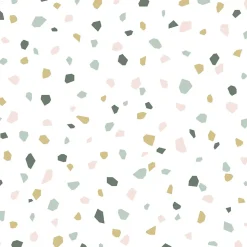Walls4You papier peint imitation terrazzo multicolore sur blanc - 53 cm x 10.05 m - 935313