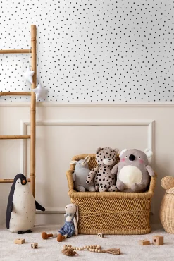 Walls4You papier peint petits points noir et blanc - 53 cm x 10.05 m - 935303