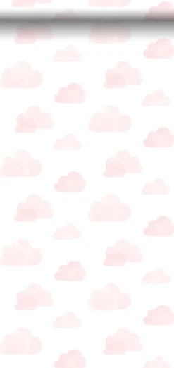 Walls4You papier peint petits nuages rose clair - 53 cm x 10.05 m - 935302