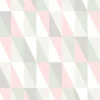 Walls4You papier peint triangles géométriques graphiques vert, rose et gris - 53 cm x 10.05 m - 935301