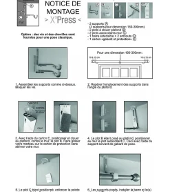 XPRESS - Kit Tringle Extensible Sans Perçage diamètre 19 x 110 à 210 cm