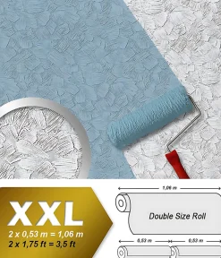 XXL Papier à peindre non-tissé EDEM 80309BR60 blanc relief effet crépis à la spatule